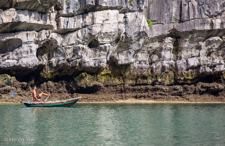 Vietnamese row boat with feet - Not Without My Passport